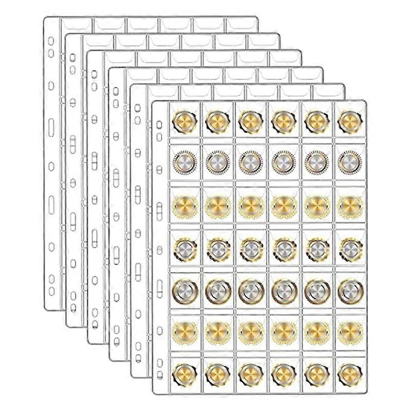 6Sheets Coin for Collectors,42-Pockets Per Sheet/252 Pockets in Total