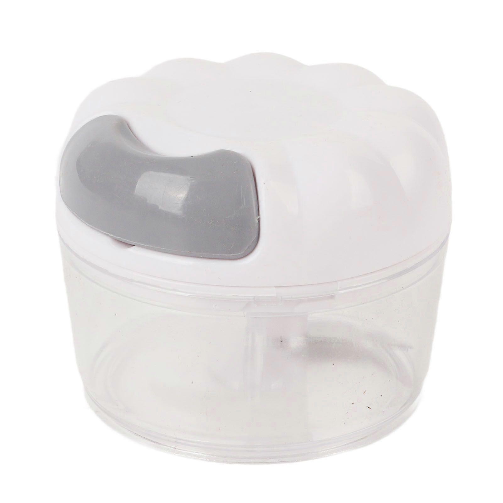 Garlic Chopper Manual Mini Safe Multipurpose Transparent Garlic Mincer with Drawstring for Kitchen White