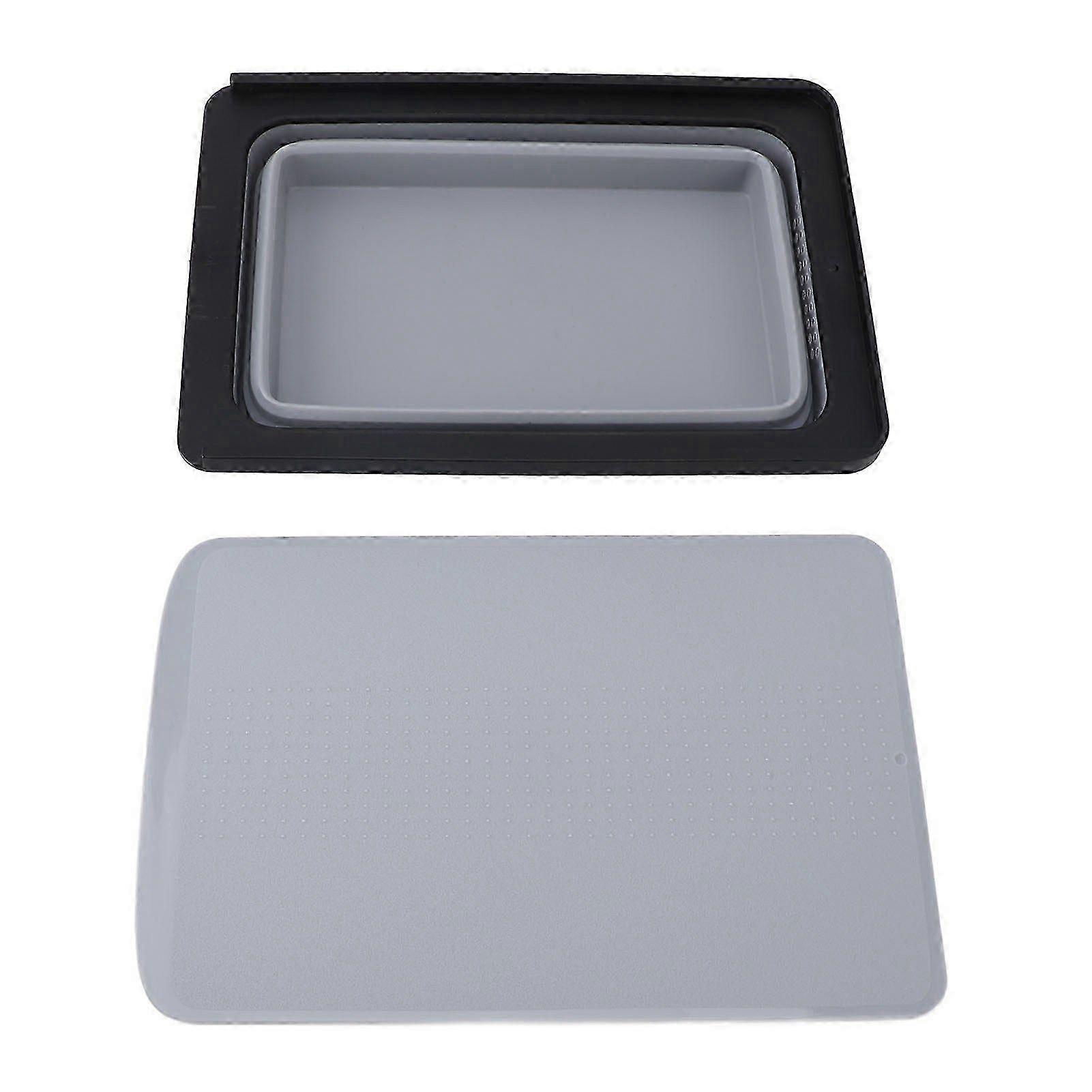 25-26 2 in 1 Foldable Cutting Board Dish Tub Multifunction Space Saving Portable Folding Chopping Board Camping Sink for Picnic Grey