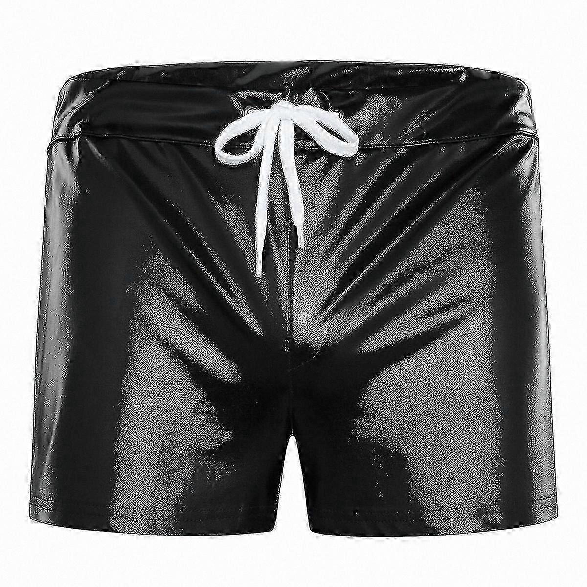 Men's Shiny Leather Shorts