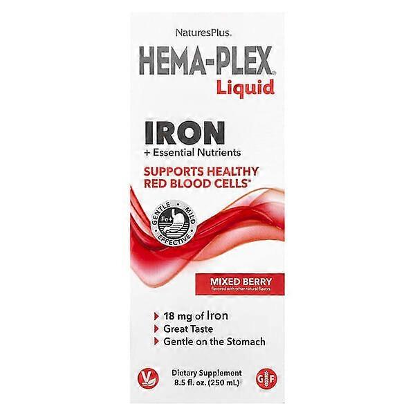 NaturesPlus, Hema-PlexÃÂÃÂÃÂÃÂÃÂÃÂÃÂÃÂ® Liquid, Iron + Essential Nutrients, Mixed Berry, 8.5 fl oz (250 ml)