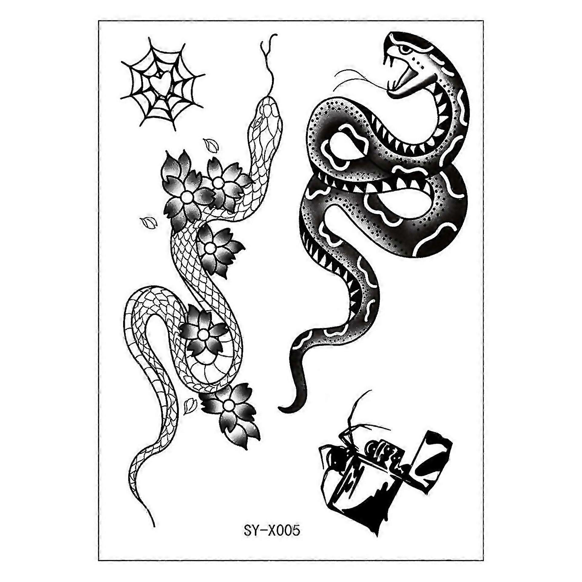 For Mamba Flower Marks Death Snake One Temporary Sticker Pu8171