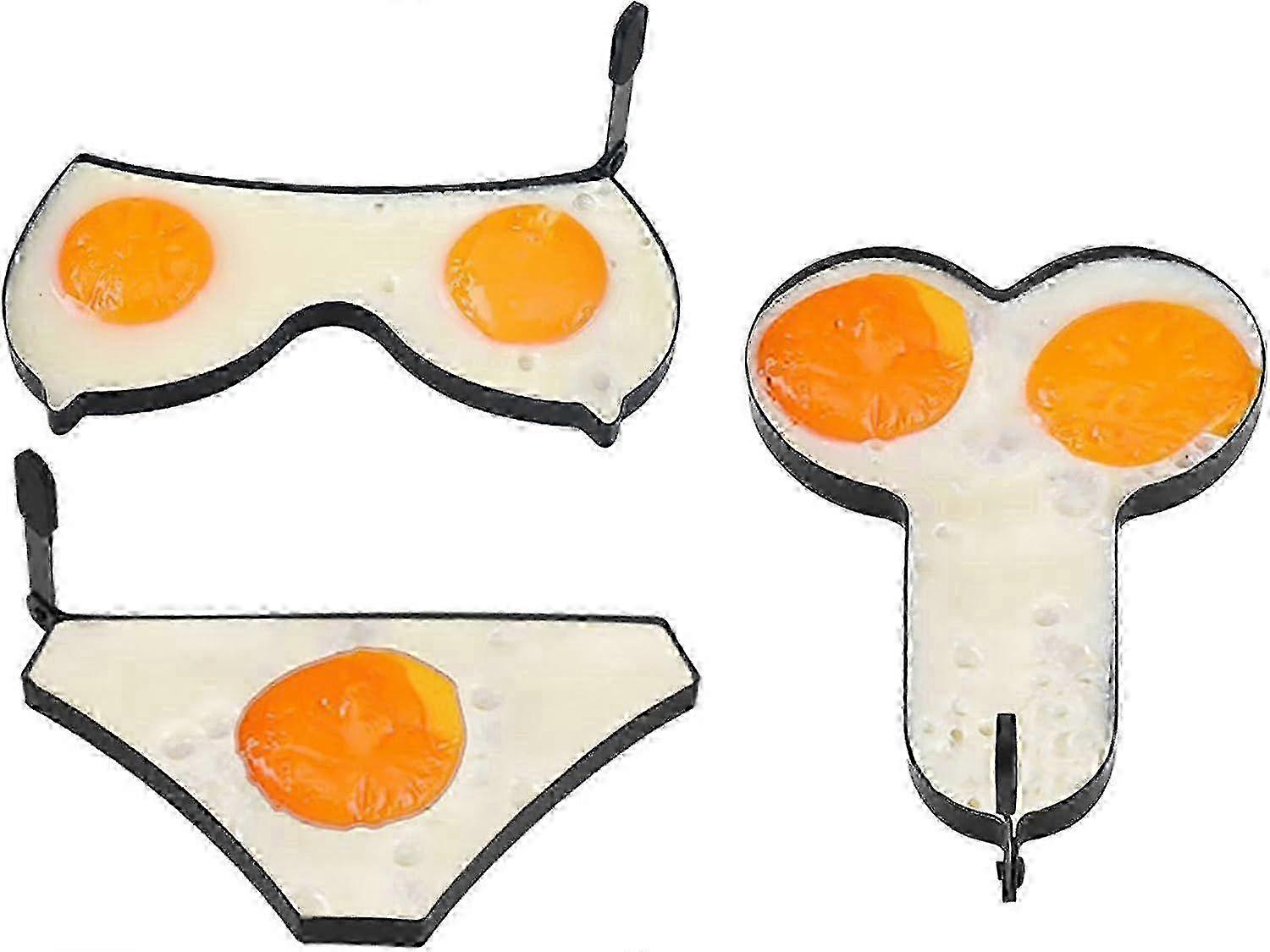 Funny Egg Molds & Pancake Maker - Stainless Steel Non-Stick Egg Ring for Frying Eggs with Foldable Handle