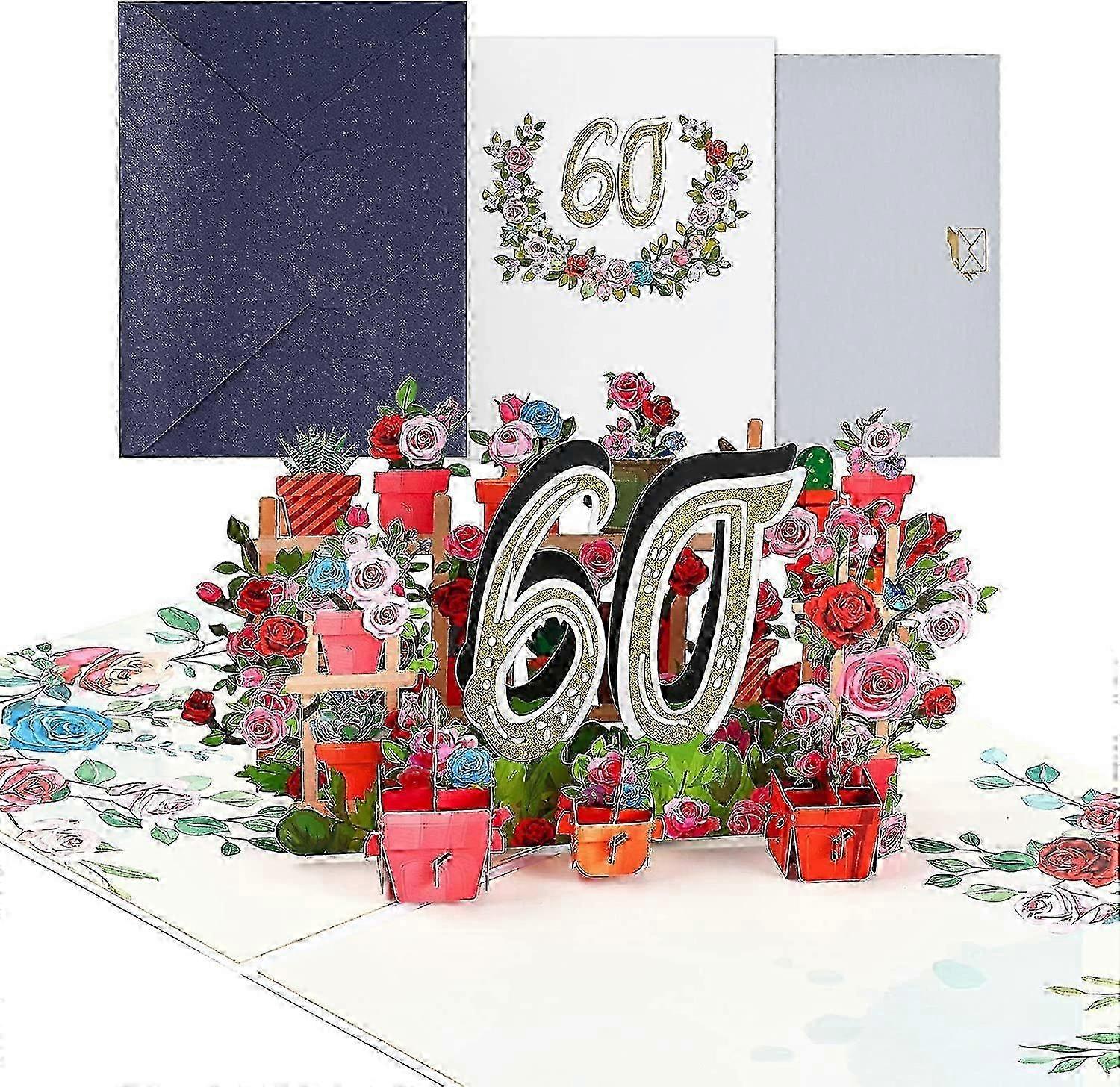 3D Pop Up Greeting Anniversary Card,blooming Birthday Cards with Envelope