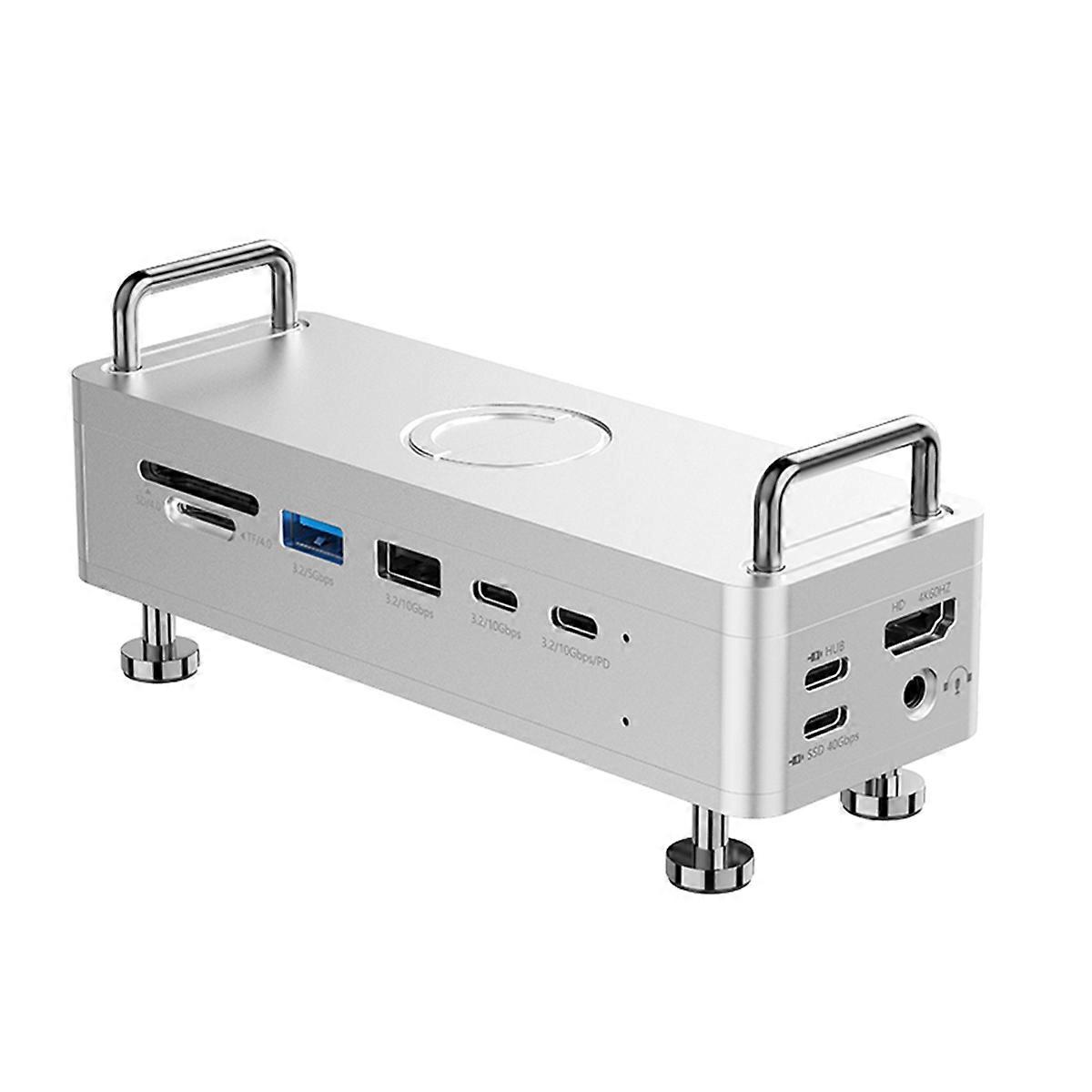QT03 8TB Docking Station with M.2 NVMe SSD Enclosure Support SD/TF 4.0 USB4 40Gbps -Compatible 4K60HZ for Mini