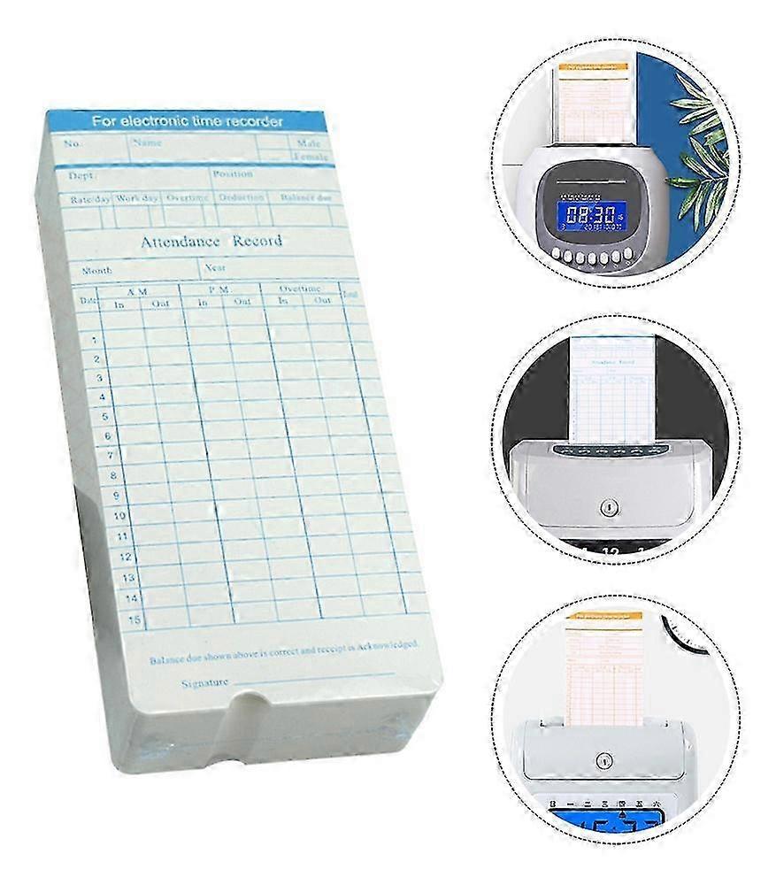 Employee Timecards Time Card,100PCS Monthly Time Clock Cards 25-26s