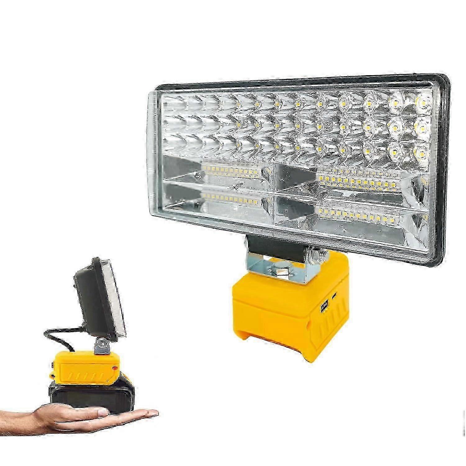 LED Work Light for Dewalt 20V Battery, 90W 9000LM Adjustable Flood Light with 84 Lamp Beads for Construction Use 26s