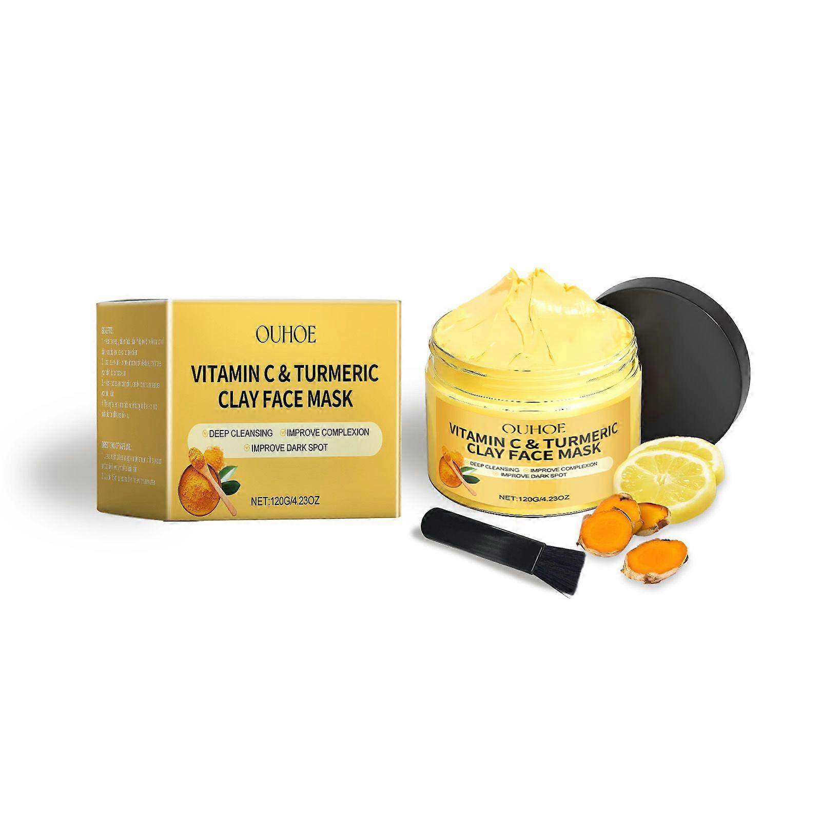 Ouhoe Vitamin C Turmeric Mud Mask Is Soft, Lustrous And Nourishing For Facial Skin, Moisturizing And Locking In Moisture. Apply Turmeric To The Mud Ma