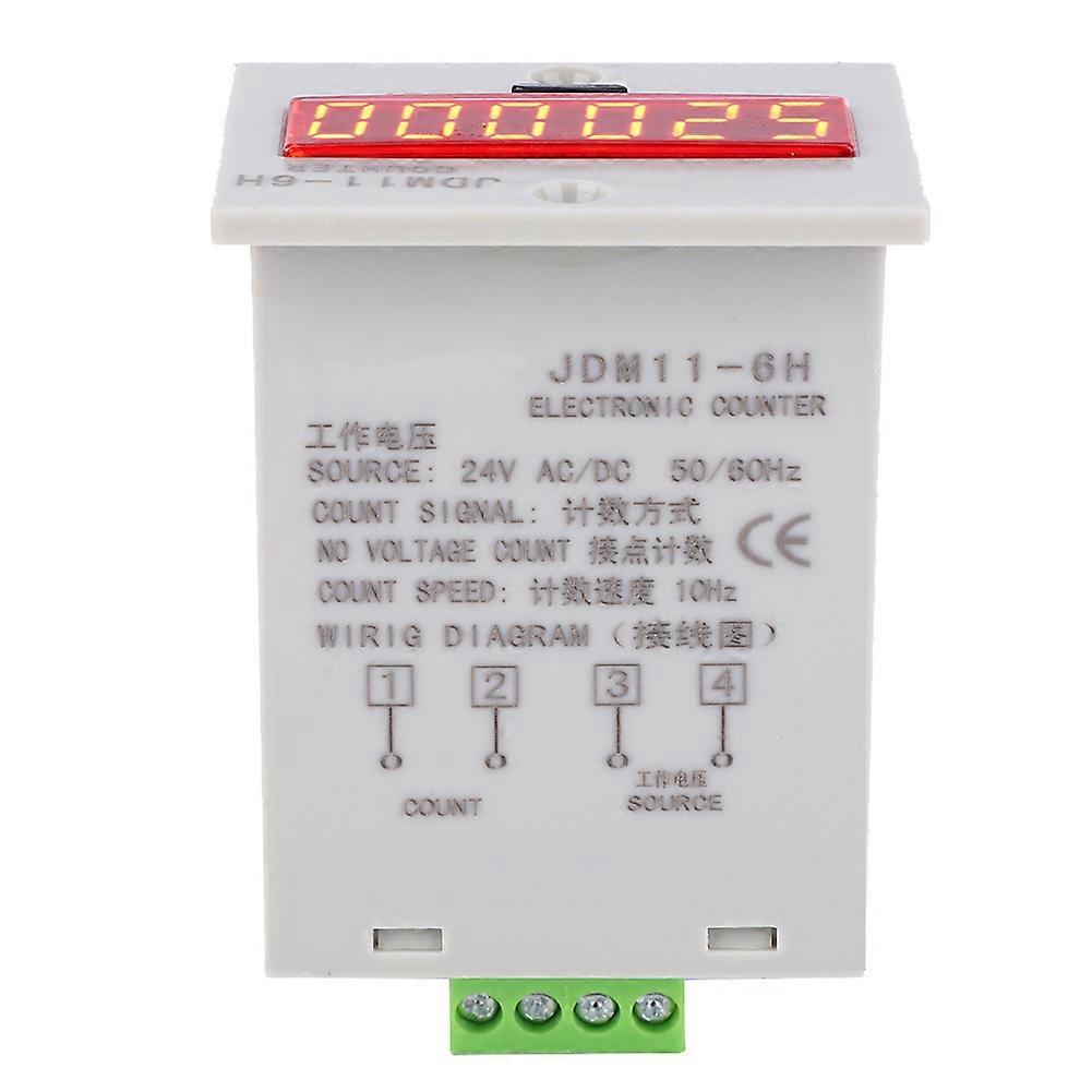 JDM11-6H No Voltage Counter 6 Digits Electronic LED Digital Display Counter RelayAC/DC24V