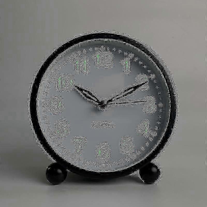 Silent Alarm Clock - Non Ticking Analog Alarm Clocks With Warm Light - Minimalistic Round Walkbee