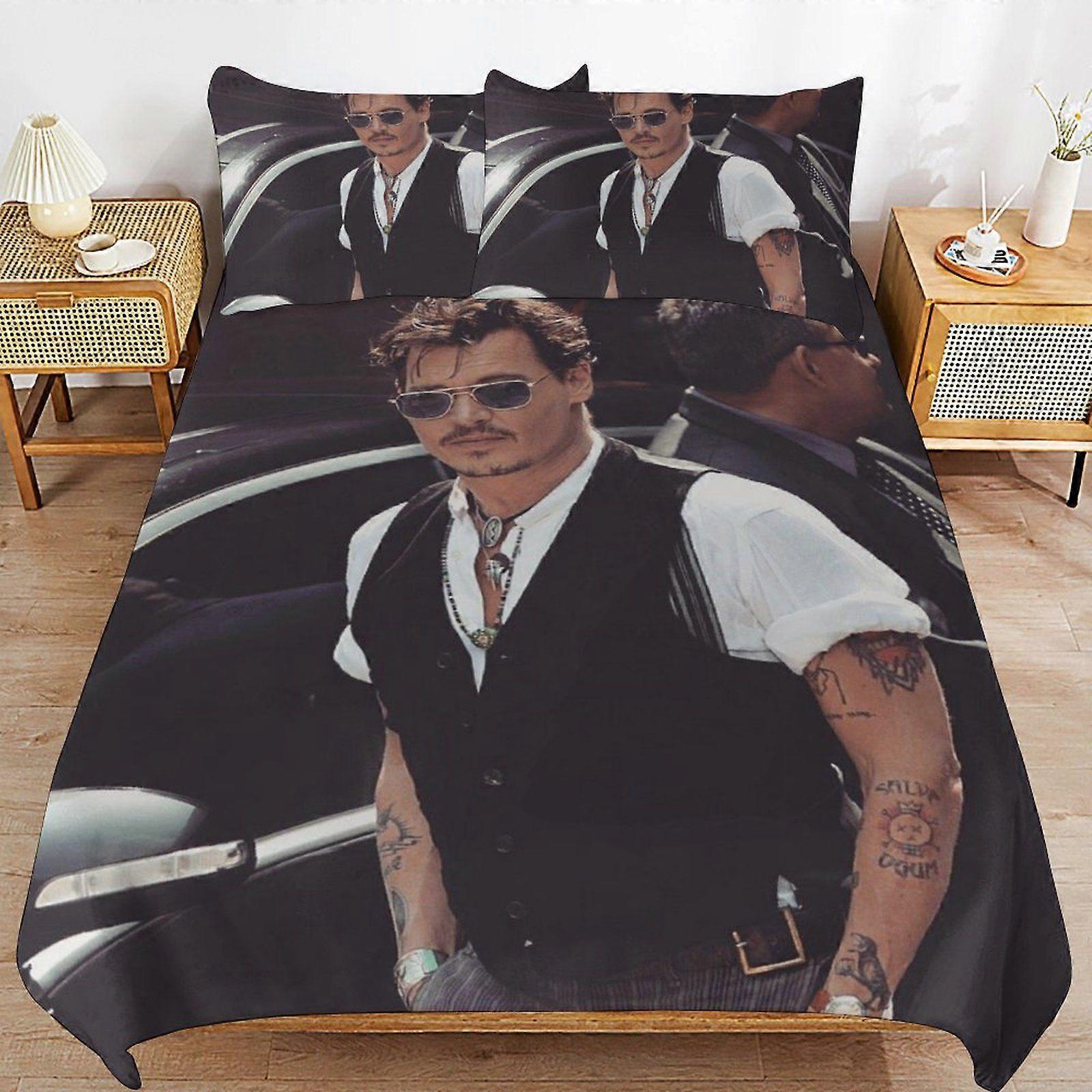 u342 Johnny Depp Quick Clean Structure Long Wear Fit Minimal Surface Duvet Cover Sets Practical Bedding n342
