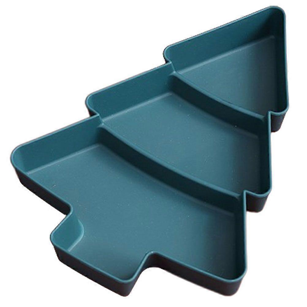 Multi-grid Dry Fruit Tray Xmas Tree Shape Food Serving Tray Snacks Storage Plate