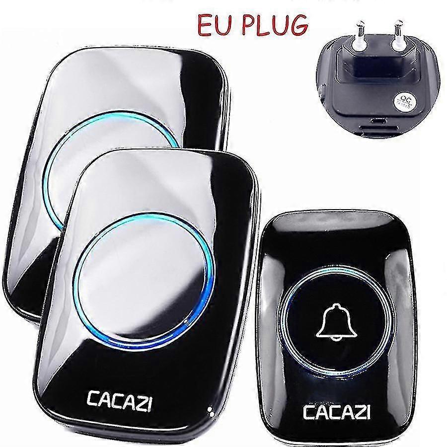 カカジワイヤレスドアベル防水300mリモートEuプラグスマートドアベルチャイムバッテリー