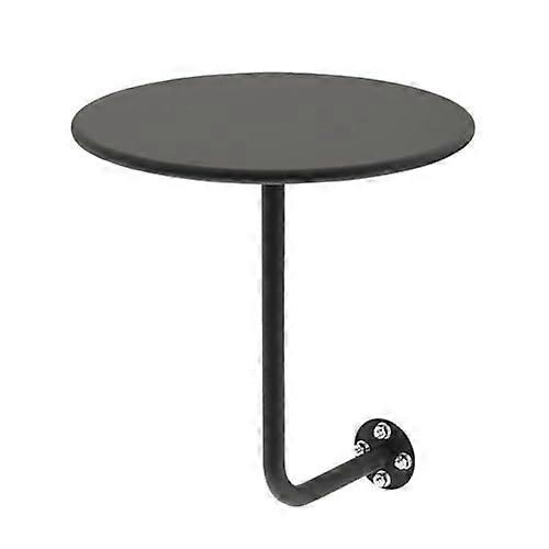 Wall Mounted Round Folding Table, SpaceSaving Design for Outdoor Cafe, Balcony, Tea , Black 35x35x45cm