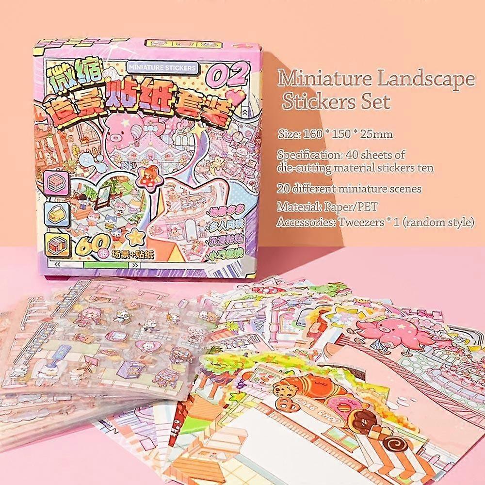 Visual Stacking Visual Stacking Sticker Cartoon Notebook Sticker  Children Gift