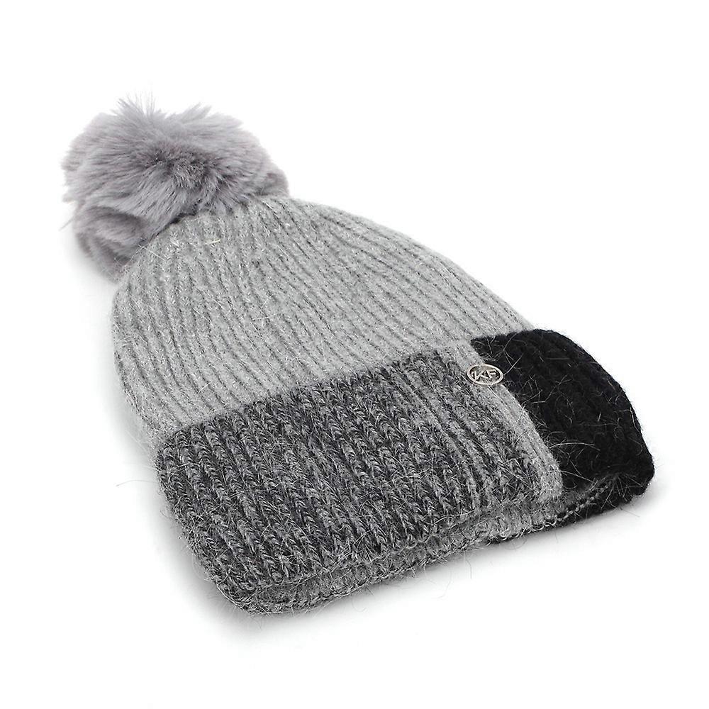 Winter Knitted Cap Versatile Two-Color Rabbit Fur Candy-Colored Hooded Cap Thickened Warm Cap