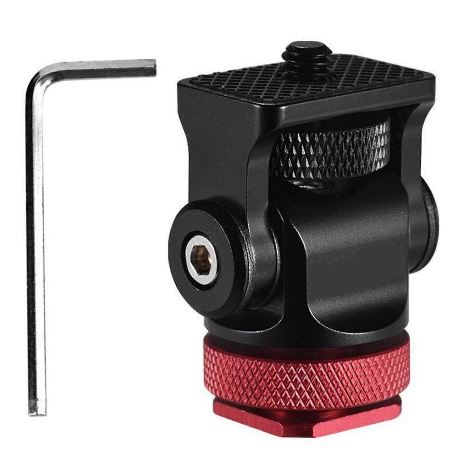 Mini Hot Shoe Stand Aluminum DSLR Camera Tripods Mount with Snails Design and Adjustable Damping for Use  Red