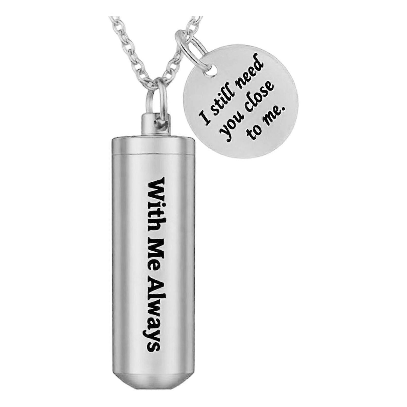 Art Cremation Charm for Ashes Small Size Casket Secure Family Commemorative Ashes Urn  silver