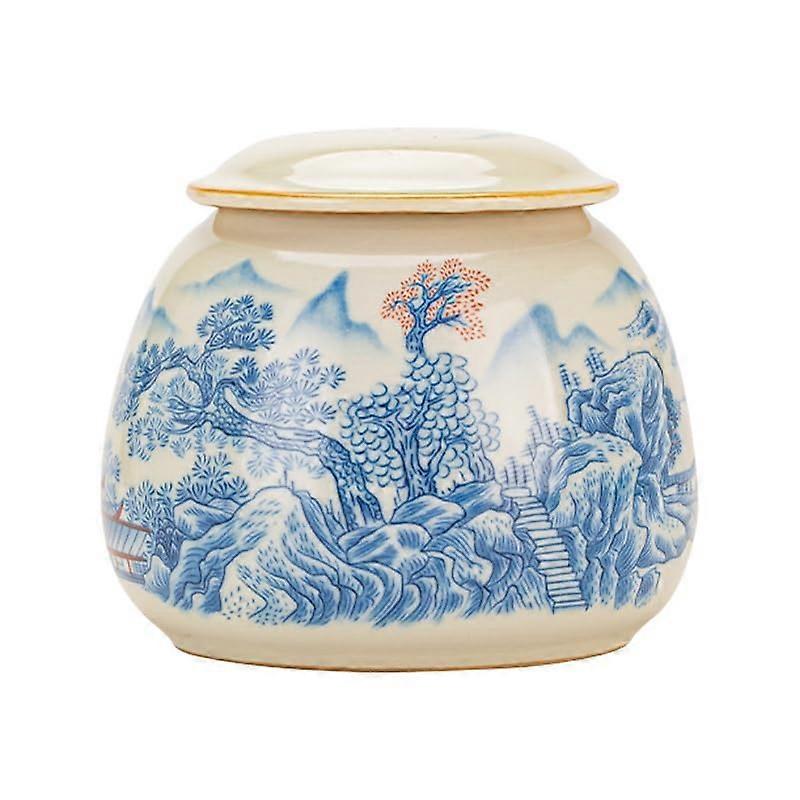 Tea Storage Tank Ceramic Black 200ml A200ml Tea Can MoistureProof Storage Jar Small Household Multifunctional