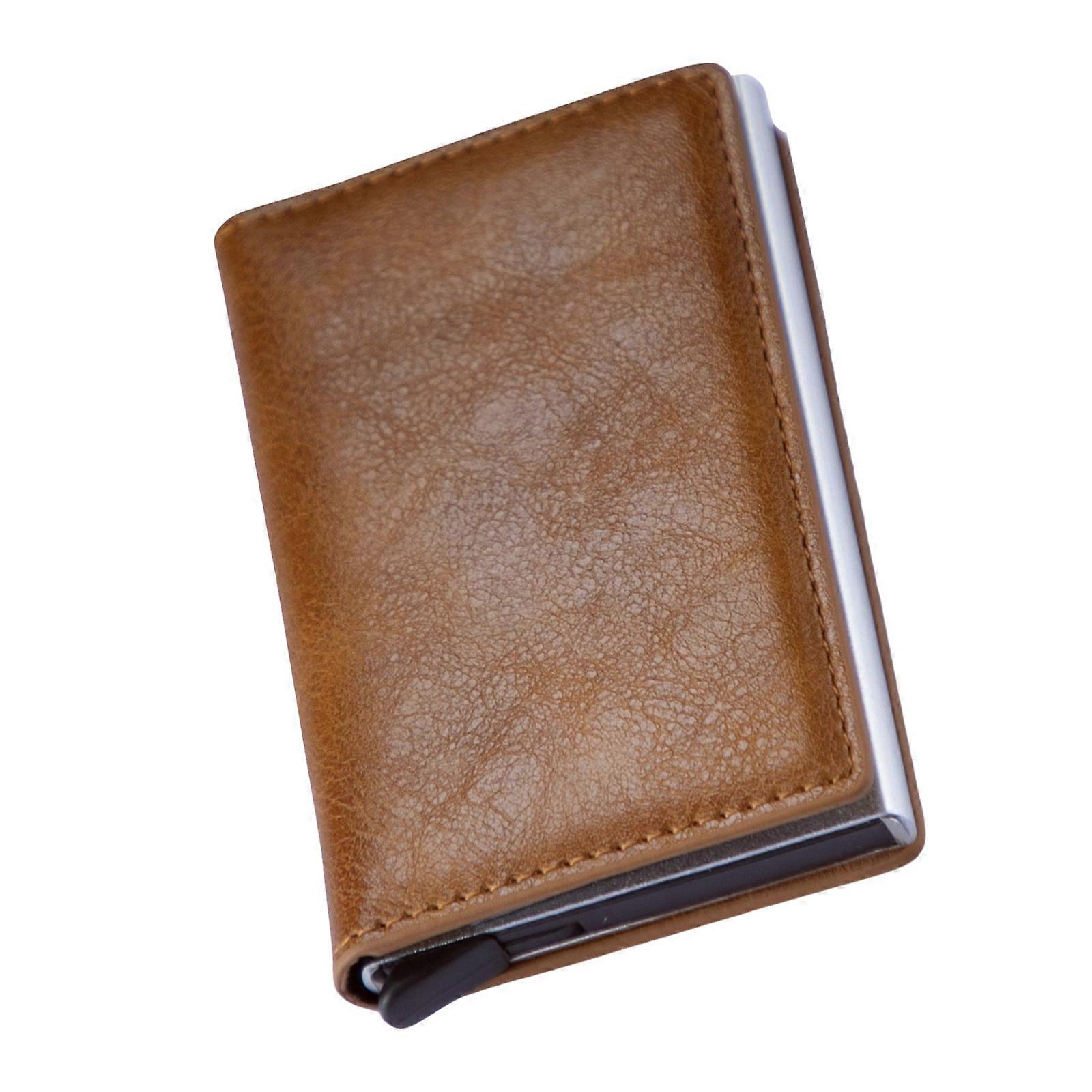 Compact Aluminum Card Holder with Blocking Shielding for Safety and Style for Daily Commutes and International Travel  Yellow