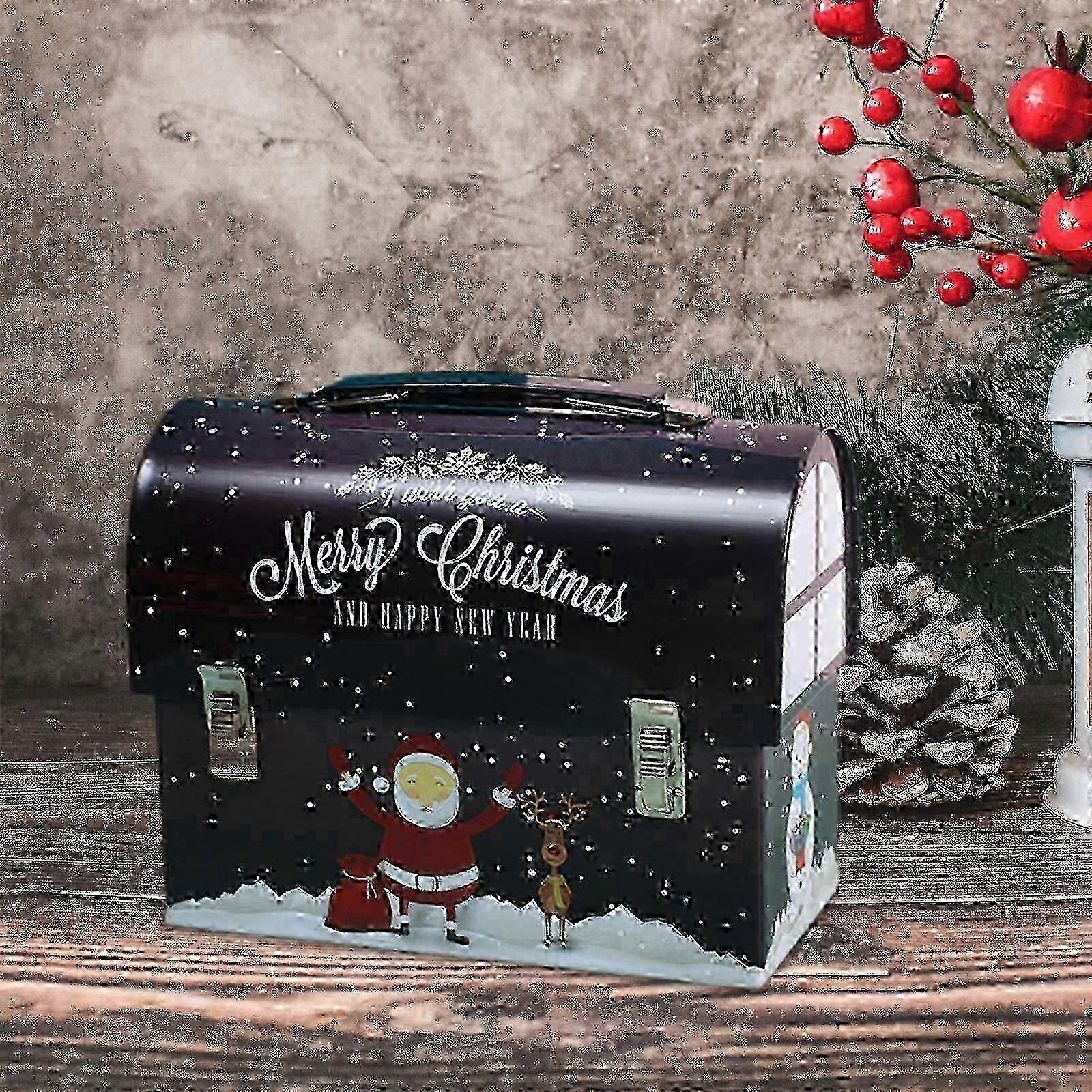 Bestseller Christmas Tinplate Box Metal Cookie Case with Lids Case Empty Tins Jar Storage Containers
