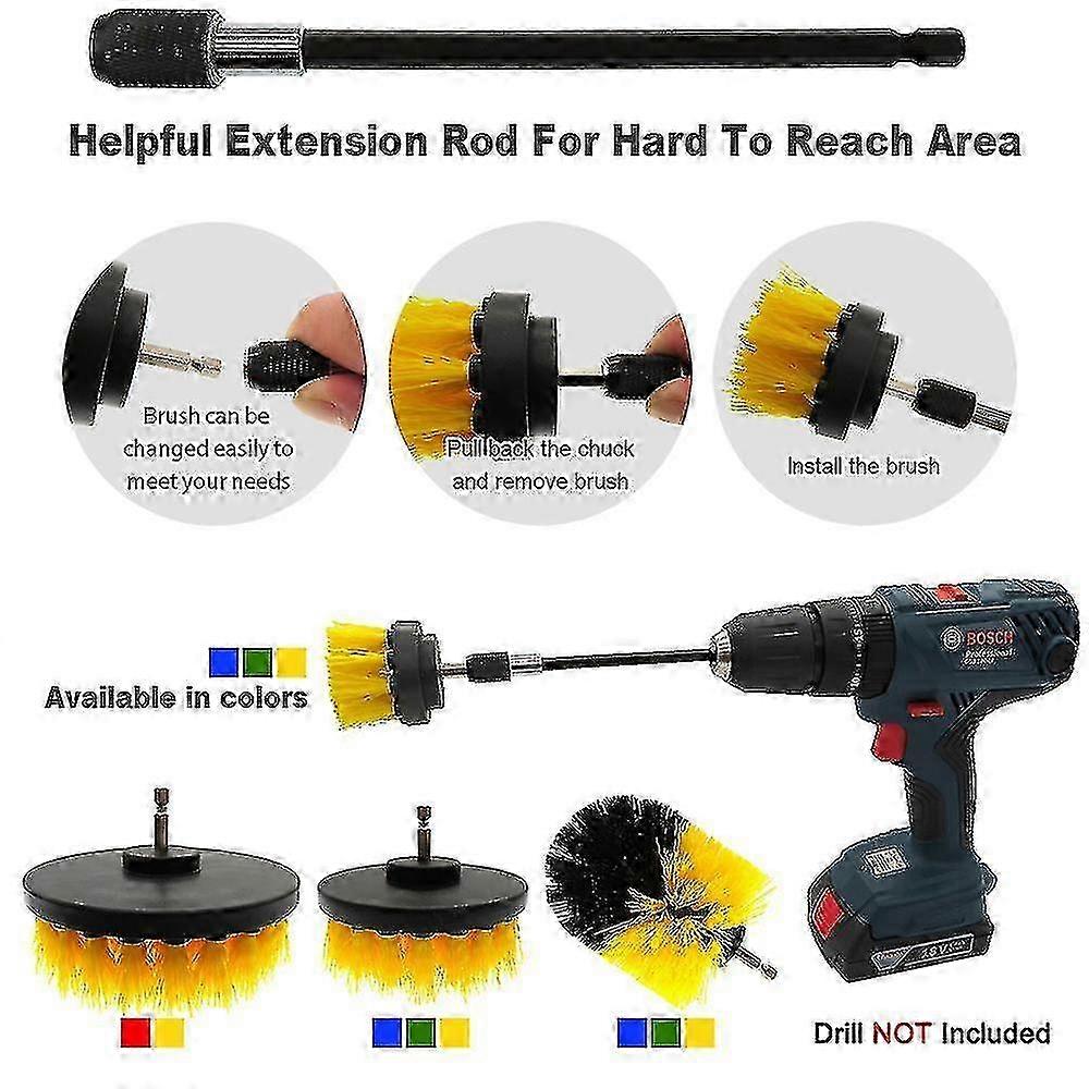 Electric Drill Brush Kit with Nylon Hex Pads and Sanding Discs