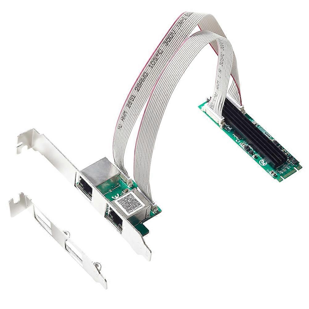 M.2 to Dual Port 2.5G Ethernet NIC Network Card M.2 22x80mm Size B Key and M Key 2500 Mbps RTL8125B Chipset