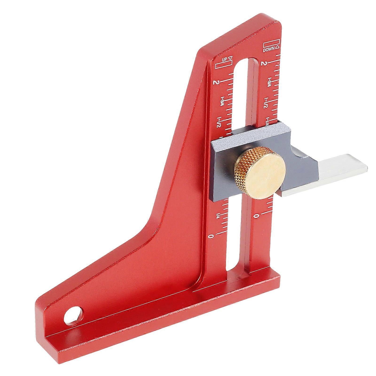 Woodworking Height Gauge with Double Scale, Safety Lock & CNC Precision - Compatible with Depth Measuring Tools