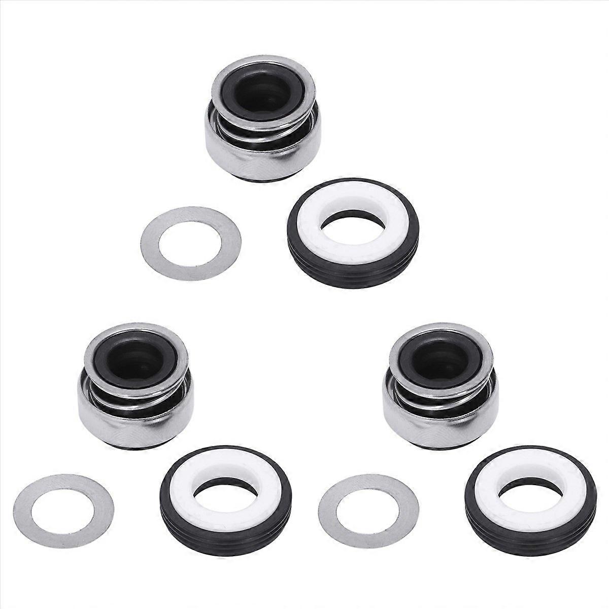 3X 12mm Coiled Spring Rubber Bellow Pump Mechanical Seal 301-12