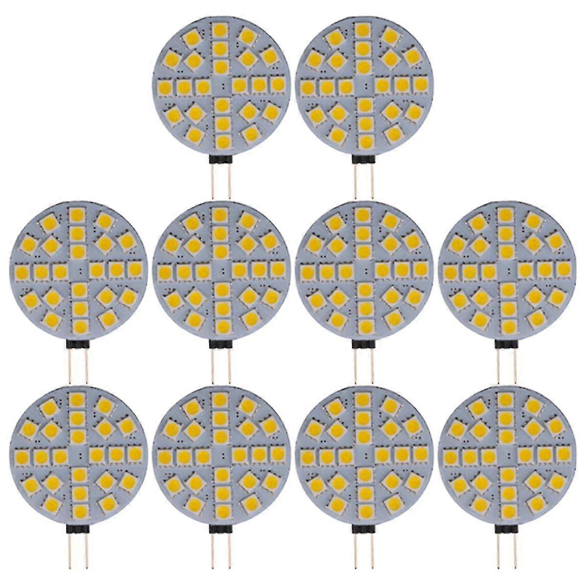 10PCS 4.8W G4 Socket 5050 SMD Mini Led Bulb on DC 12V Replace Halogen Bi-Pin Lamp LED Bulb Warm White Lights