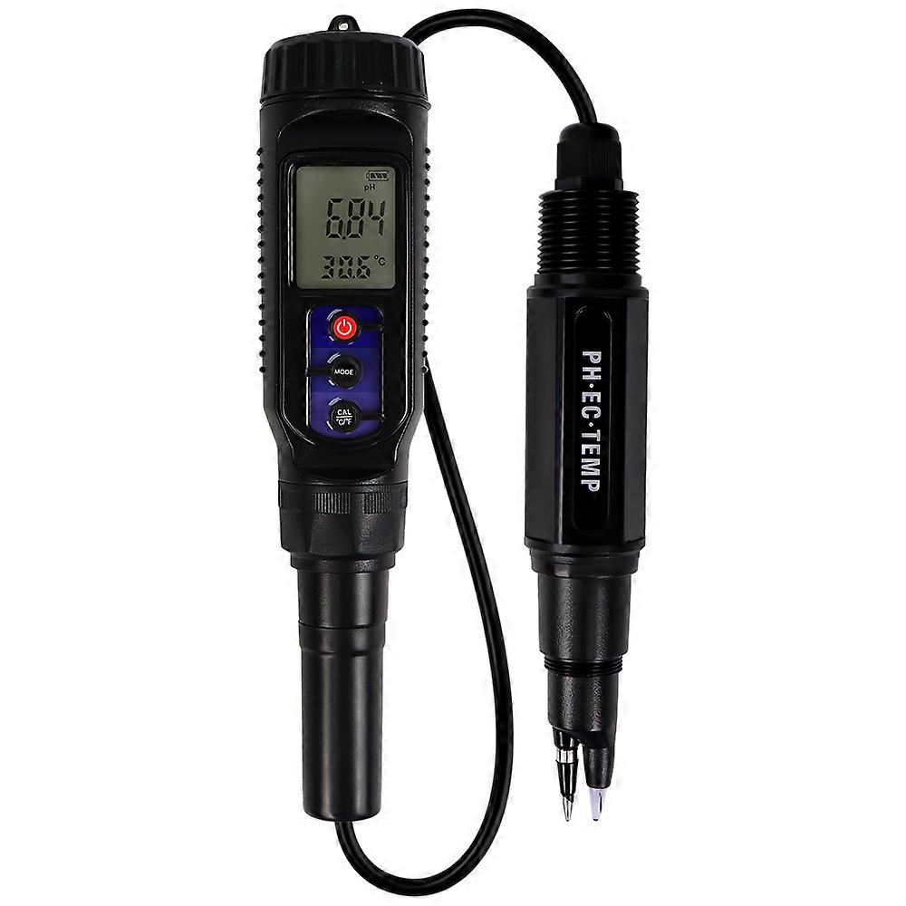 3-in-1 pH EC Temperature Meter Digital Display IP65 Waterproof ATC Precision PH EC Tester for Aquariums Meat Dough Cheese Soil