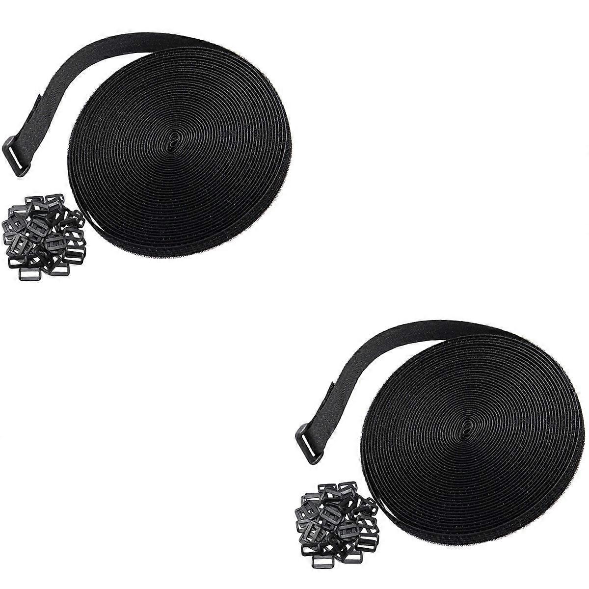 2 Sets Tie Cable Straps Hook and Loop Fixing Straps Hook and Loop Nylon Straps Hook and Loop Straps with Buckles