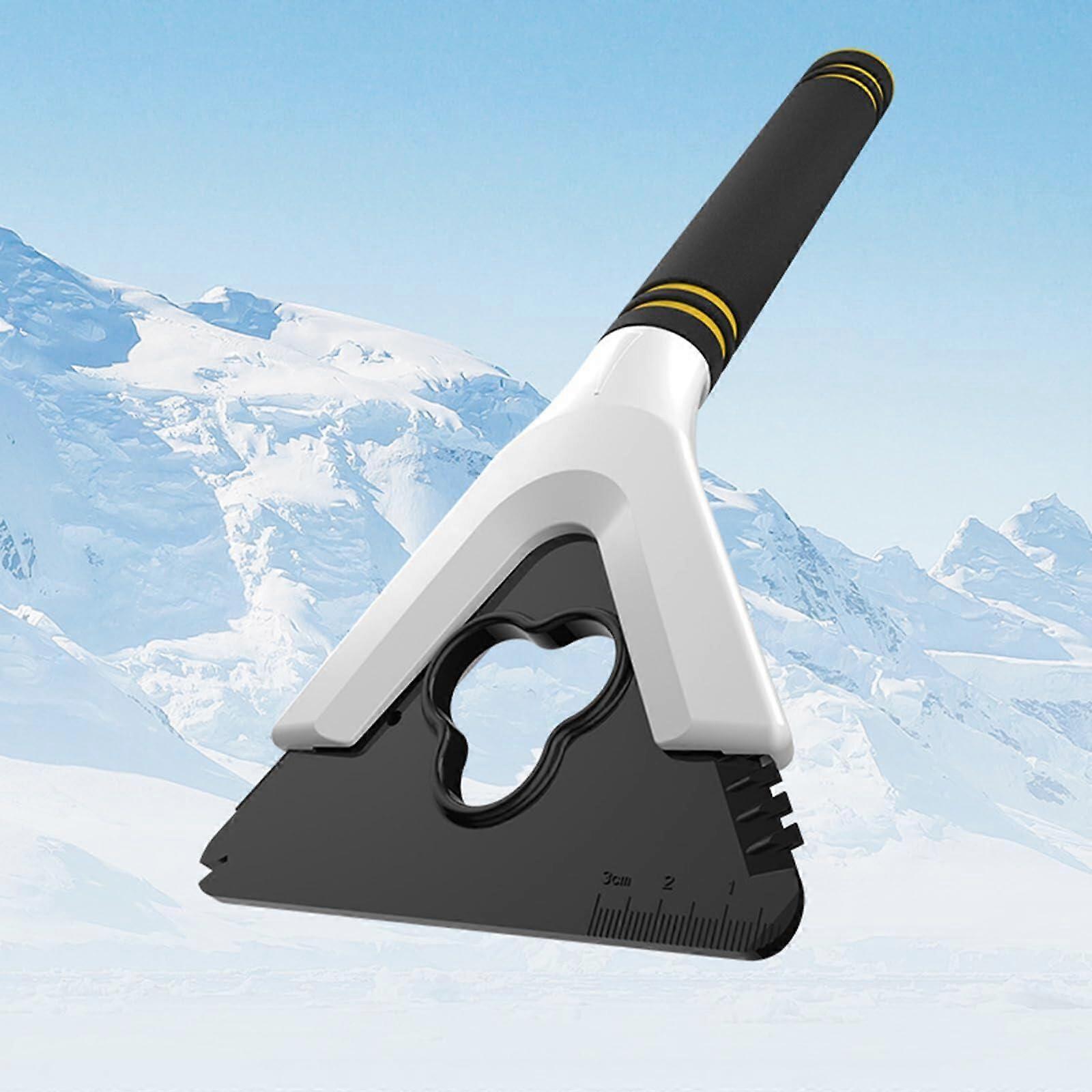 Car Snow Shovel & 3-in-1 Ice Scraper Windshield Snow Remover, Portable Ice Breaker Defrosting Tool with Bottle Opener & Ruler, Triangle Winter Snow Re