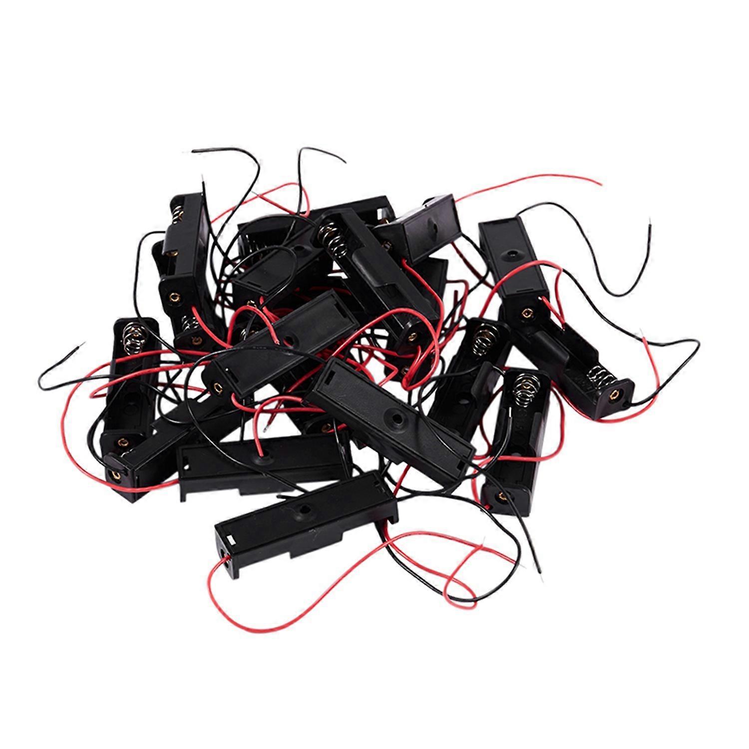 20 PCes Preto 2-Wired 1x AA Battery Case Box Holder