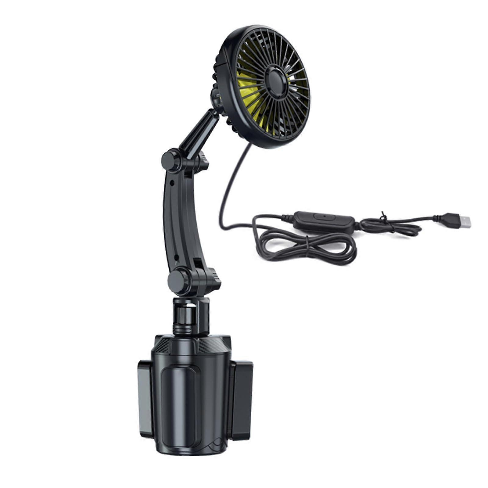 USB Car Fan with Adjustable Speed, High-Power Cooling Fan for Cars, Single Fan Head, Compact and Portable Design