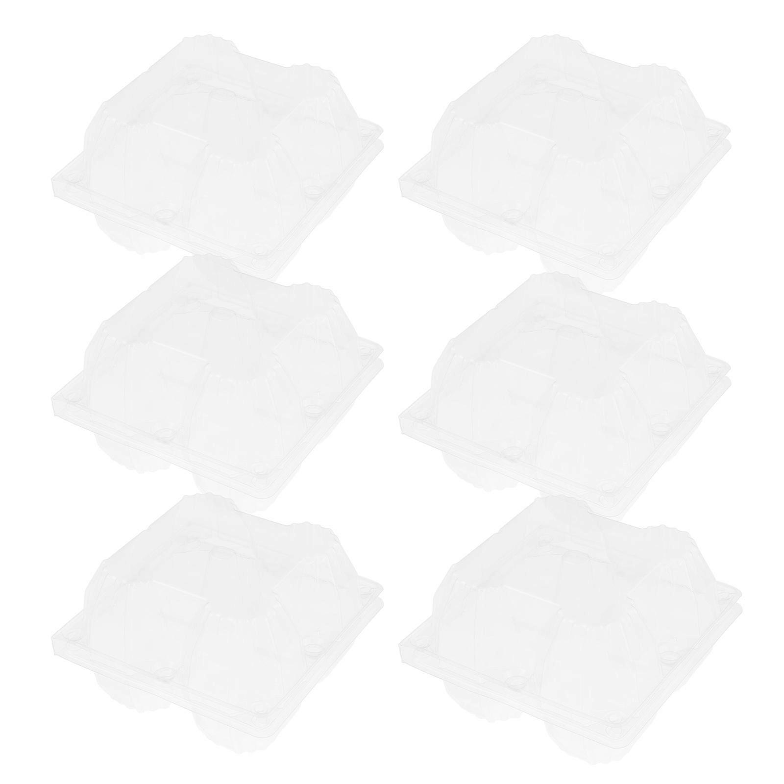 PVC Transparent Goose Egg Storage Container Packaging Box 6Pcs