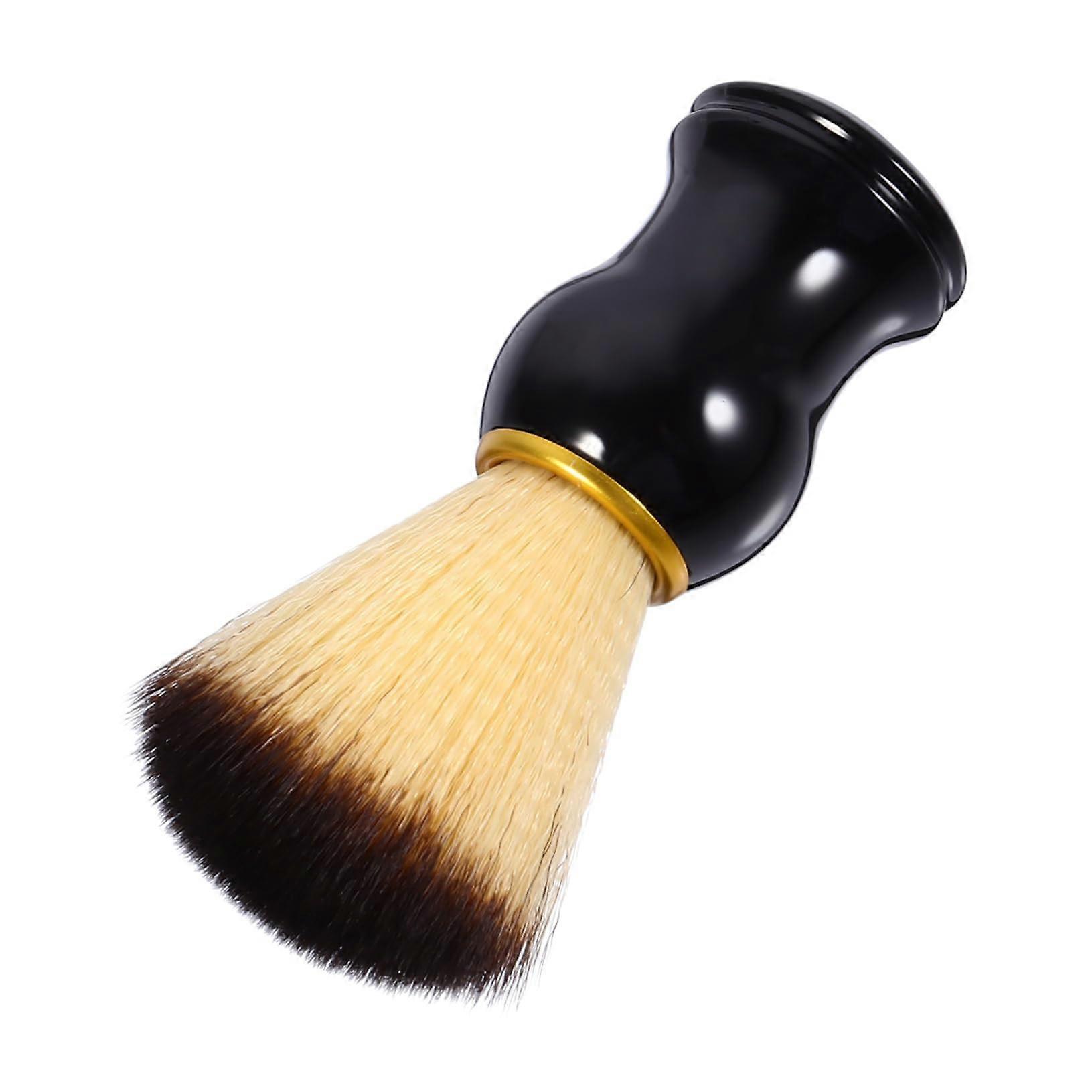Wooden Handle Shaving Brush for Men with Dual Nylon Bristles Beard Grooming Tool Travel Size