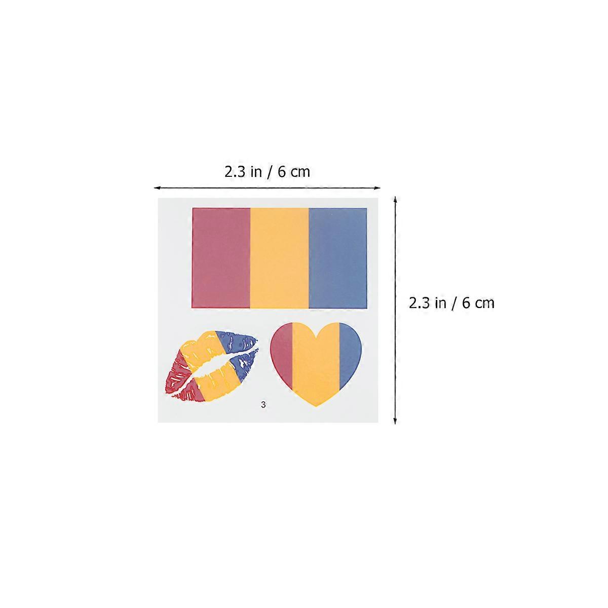 National Flag Stickers for Face with Waterproof Temporary 25 Sheets