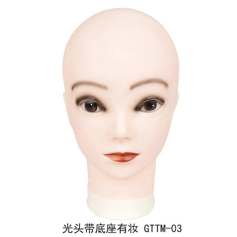 Bald female head model with base, small bald head model, hat display, head model, wig display, mannequin head