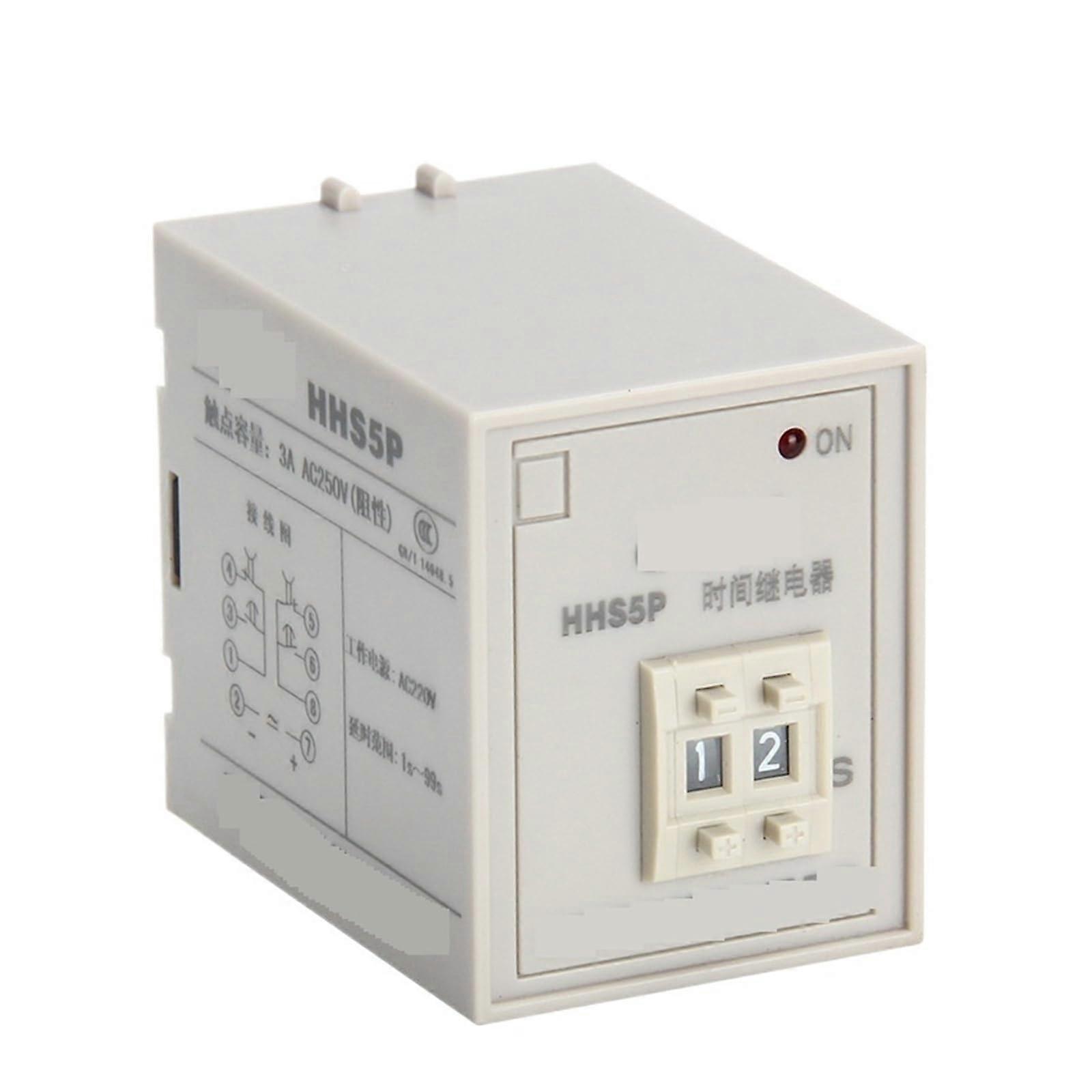 Digital Time Relay AC220V PowerOn Delay Timer Switch with Memory and Adjustable Settings
