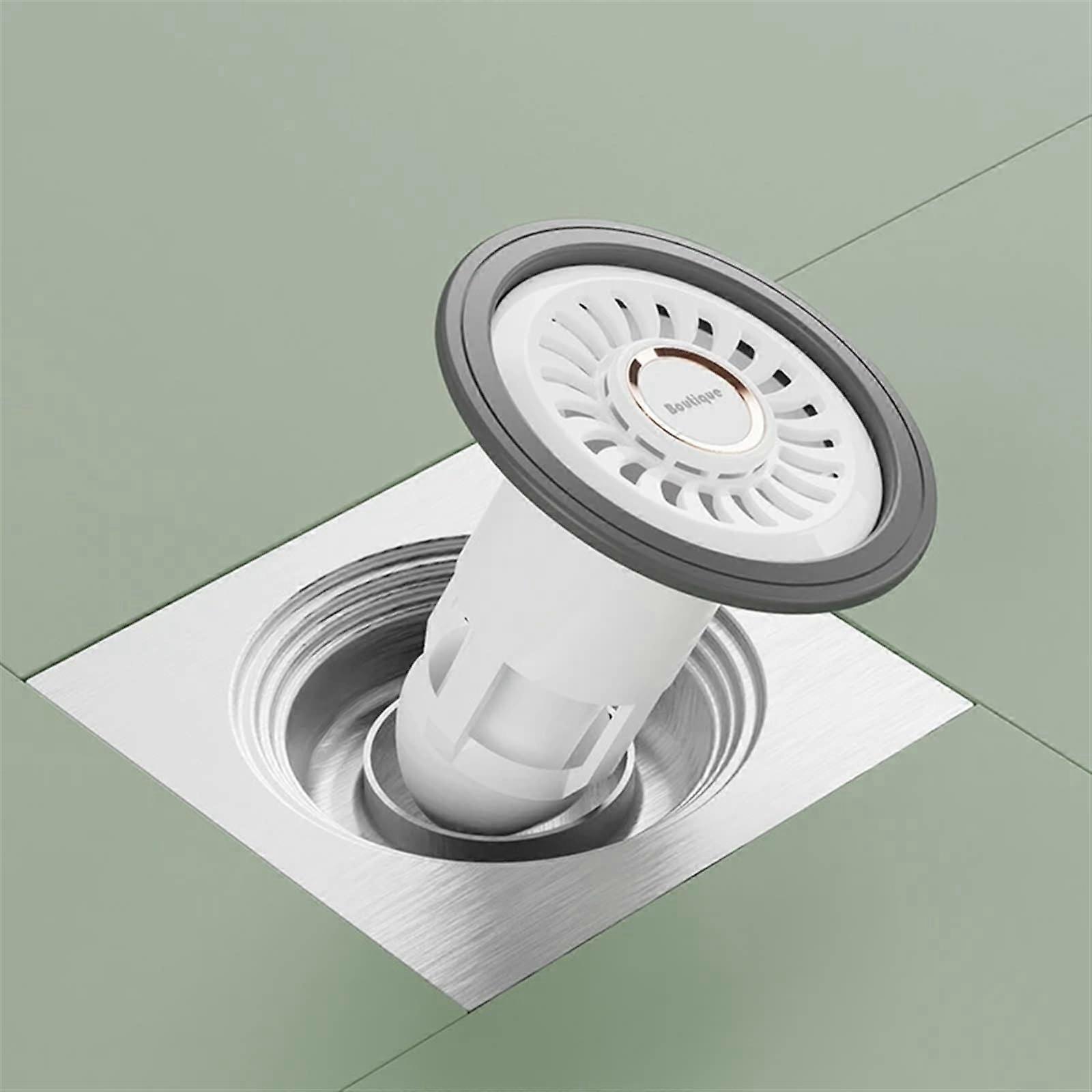 White Shower Drain Strainer Bathroom Floor Cover for Clog Prevention and Easy Installation