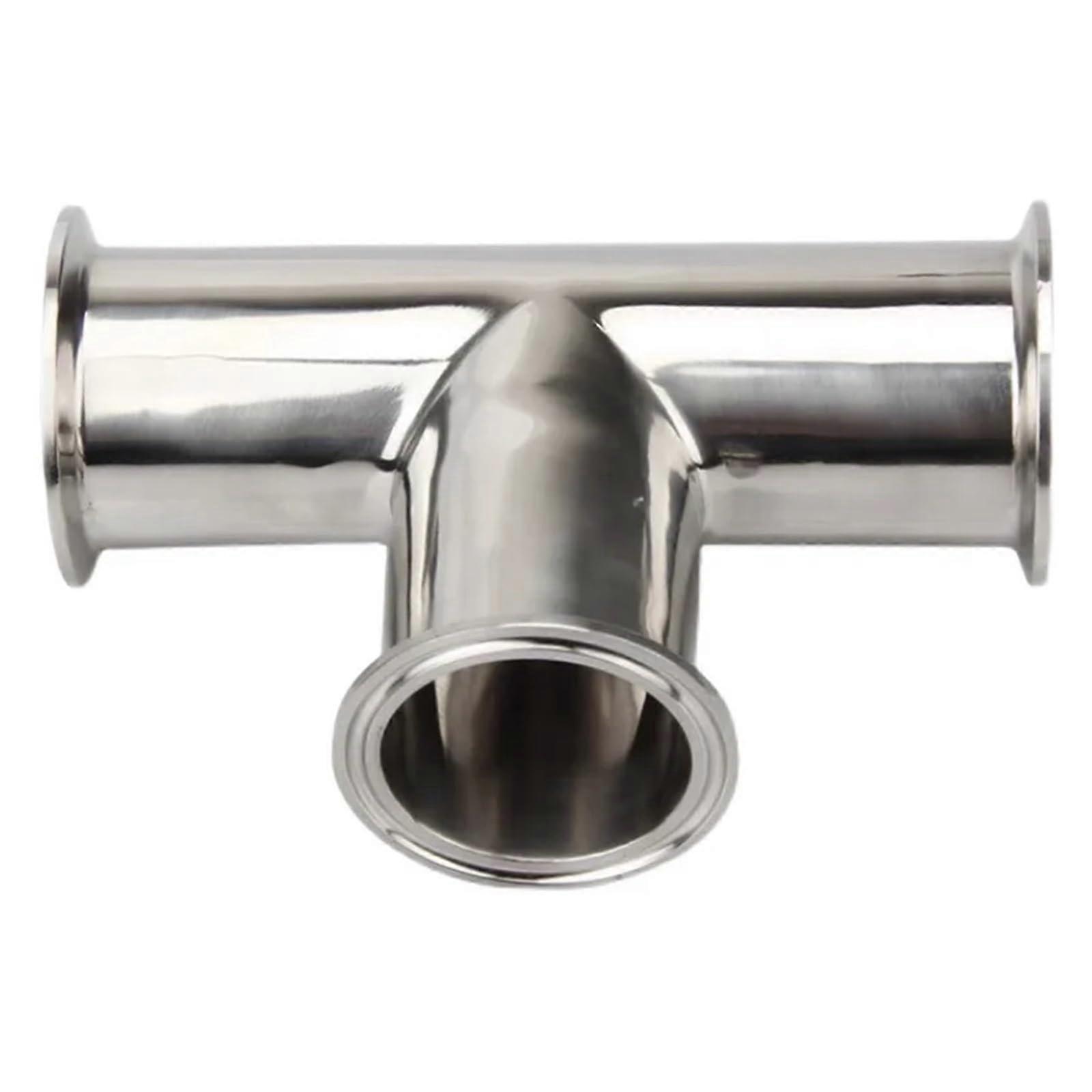 2-Inch 51mm Tri Clamp 3 Way Tee Stainless Steel 304 Ferrule Pipe Fitting Connector for Brewery and Food Applications
