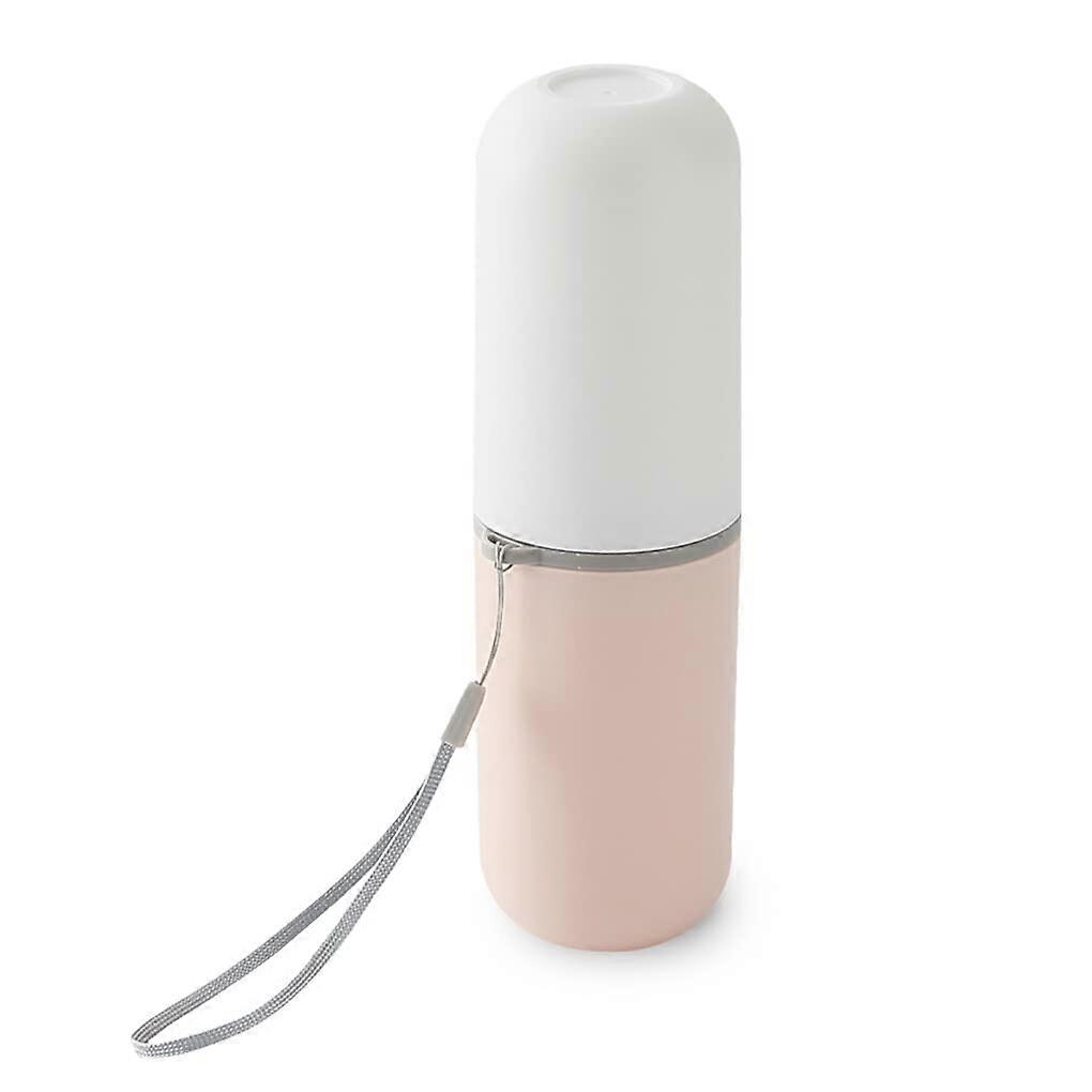 Travel Toothbrush Case and Portable Toothpaste Holder with Dustproof Large Capacity for Home and Travel, Pink and White