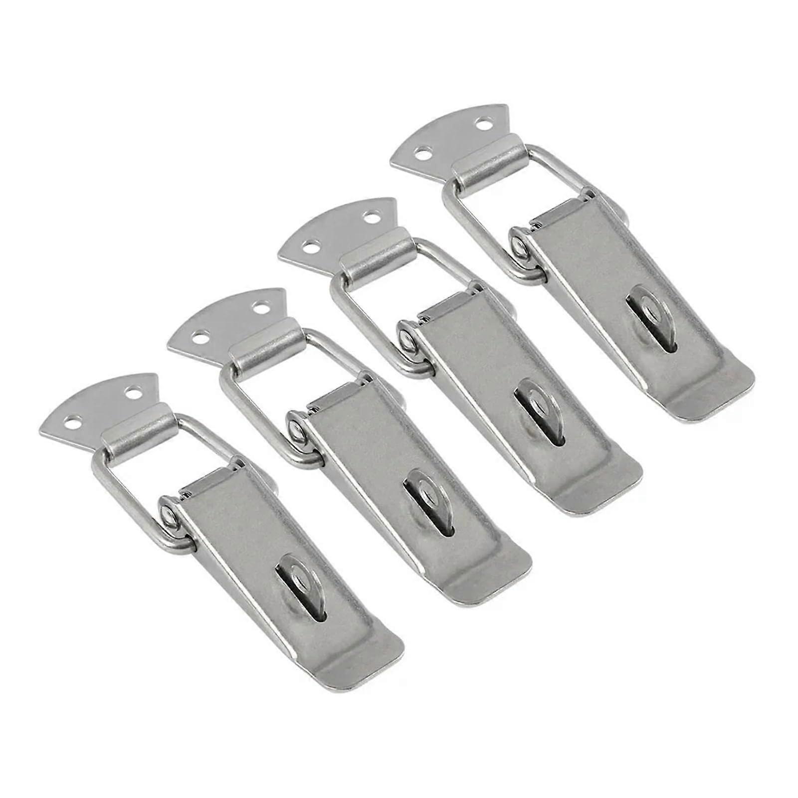 4Pcs Heavy Duty Toggle Latch with Lock, Iron Spring Loaded Clamp Catch for Boxes and Cabinets