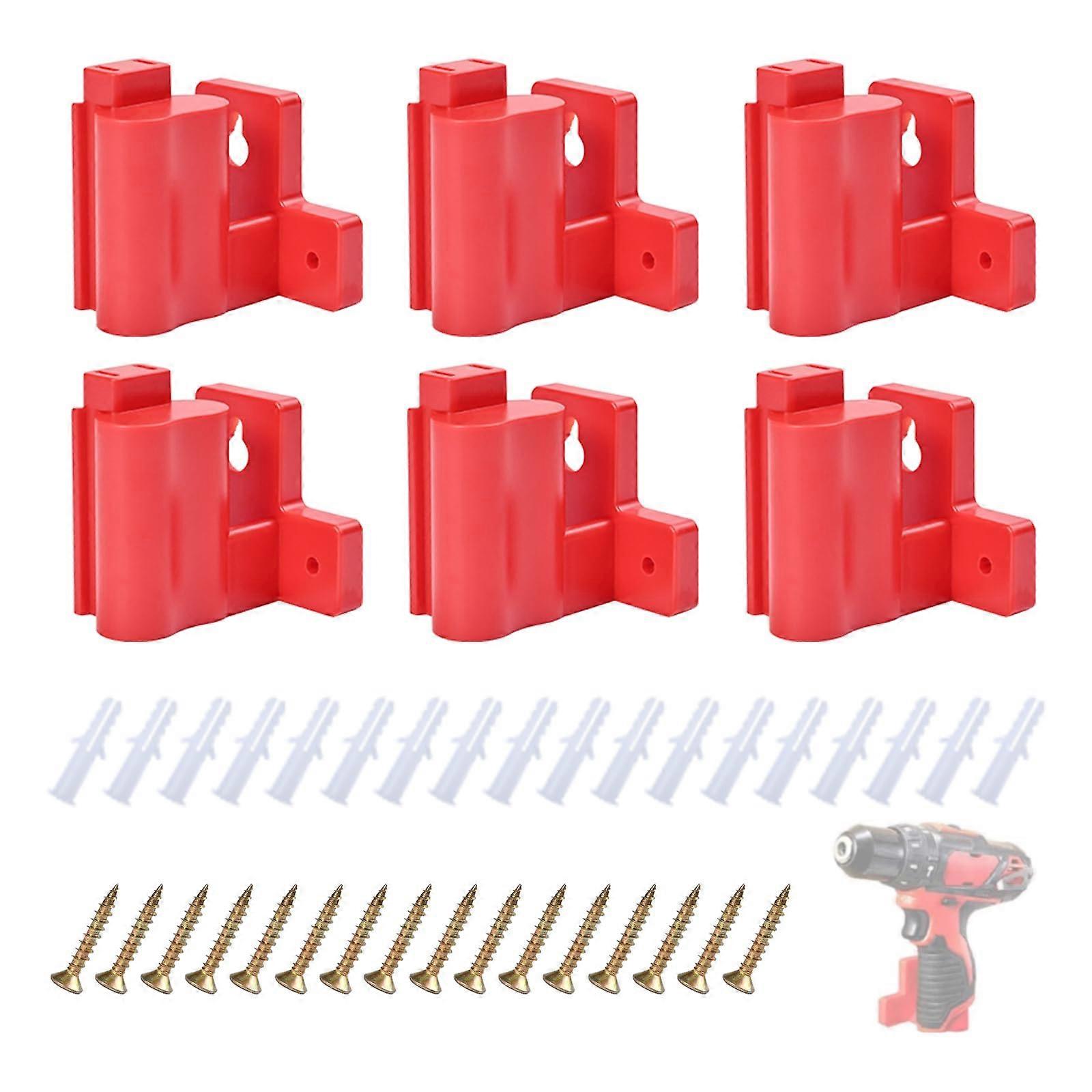 6 Pack Tool Holder Wall Mount Organizer with Screws for Milwaukee M12 Power Tool Storage
