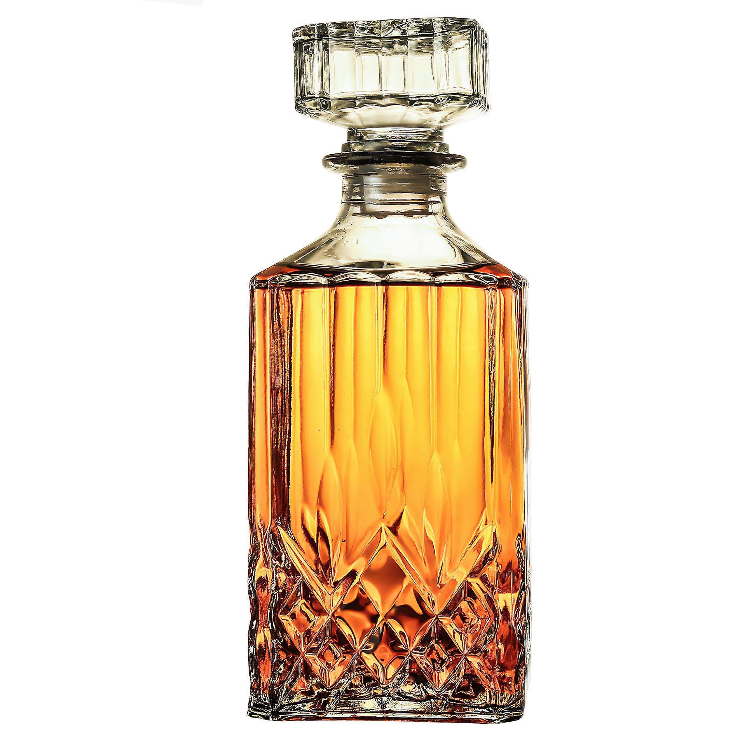 Whiskey Decanter 32oz Crystal Liquor Decanter with Airtight Stopper for Bourbon Scotch Brandy
