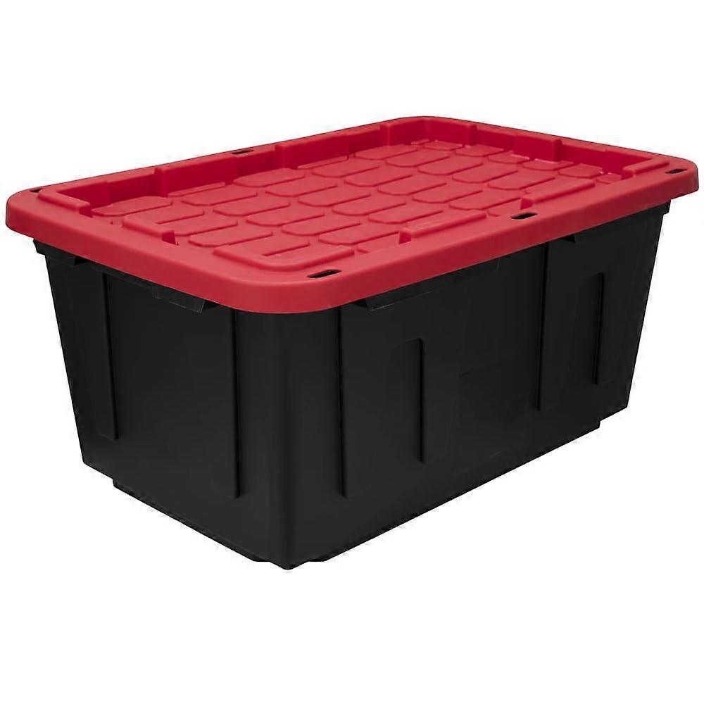 27 Gallon Heavy Duty Plastic Storage Bins with Lids, Stackable Containers for Garage, 4 Pack