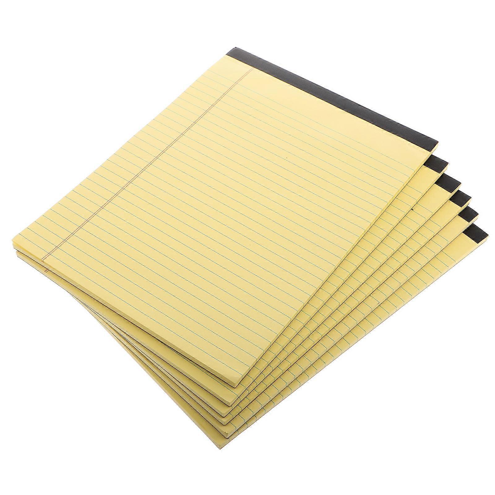 Yellow Notebook with Sections Lined Writing Pad for Office 6Pcs