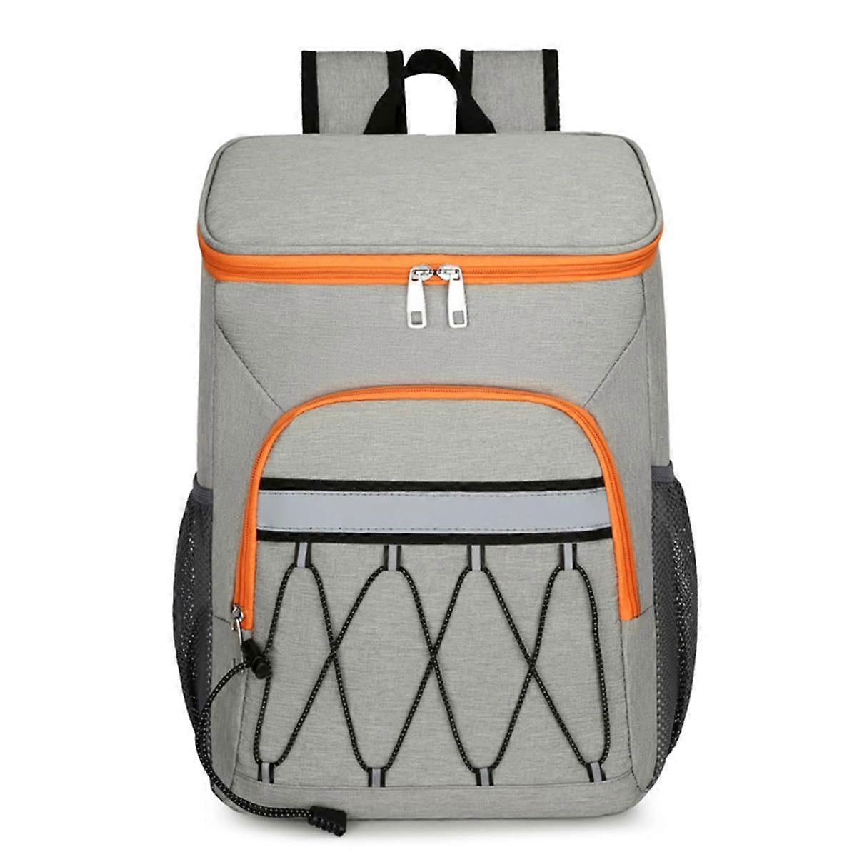20L Insulated Cooler Backpack Leakproof Waterproof Picnic Lunch Bag with Multiple Pockets Orange