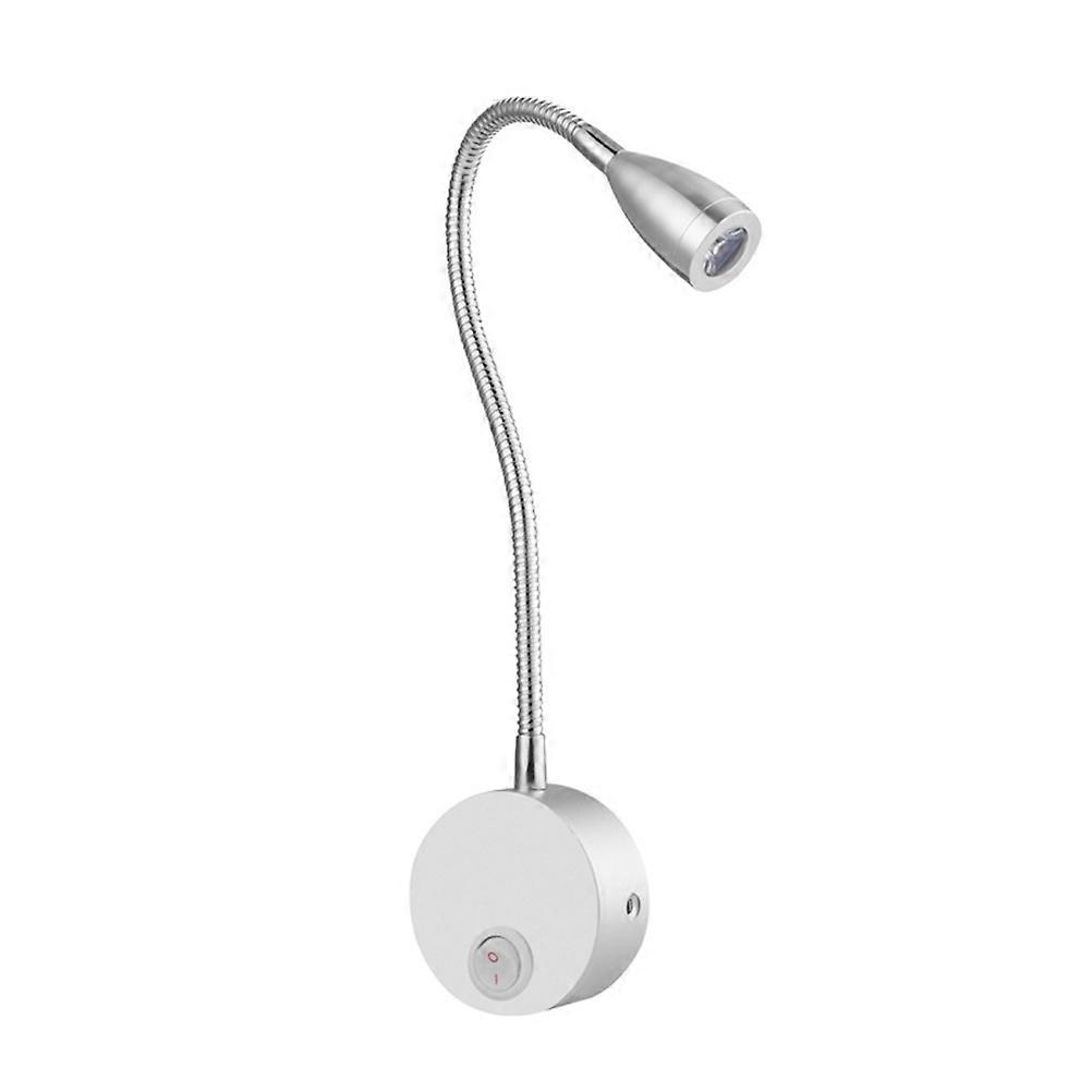 LED Wall Lamp for Indoor Lighting Modern Aluminium Silver Creative Design Flexible Gooseneck 3W